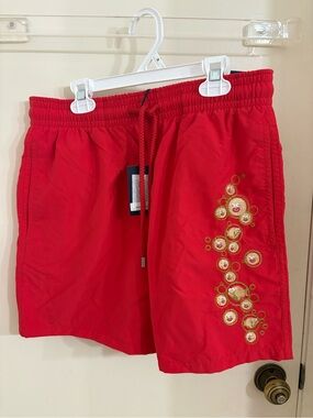 Vilebrequin Red Swim Trunks with Braided Drawstring